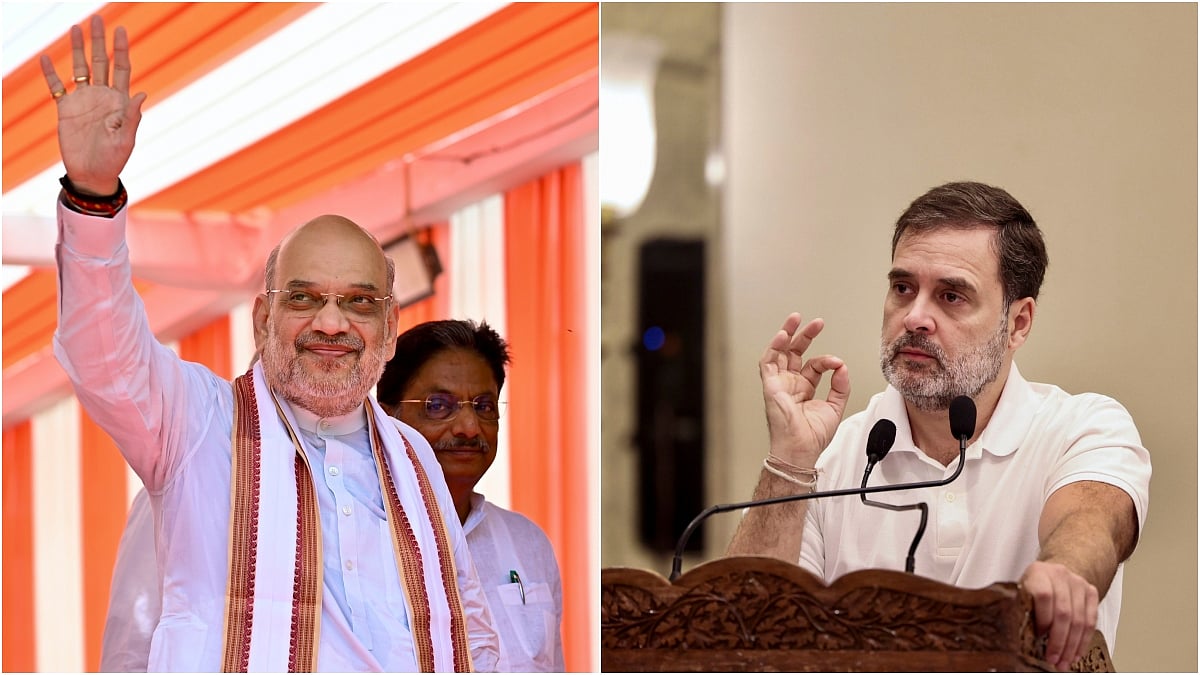 PTI : L: Home Minister Amit Shah | R: Congress Leader Rahul Gandhi | 